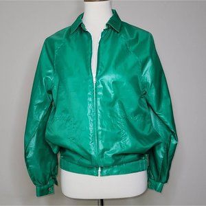 Koret Vintage Green Zip-Up Collared Windbreaker with Pockets - sz Small